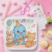 かわいい恐竜キッズパーティーデザイン- Cute Dino ペーパープレート (パーティー)