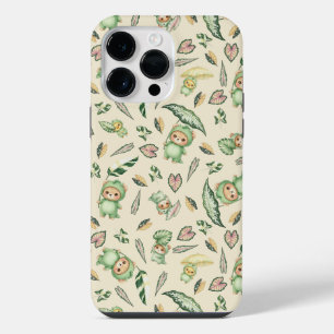 かわいい恐竜クマとは葉のシームレスパターン iPhone 14 PRO MAXケース