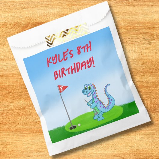 かわいい恐竜ゴルフテーマの子供の誕生日 フェイバーバッグ