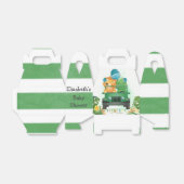 かわいい恐竜サファリ車の少年の赤ちゃんシャワー フェイバーボックス (折り畳みなし)