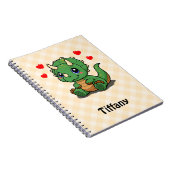 かわいい恐竜ノート - 名前を追加 ノートブック (右側)
