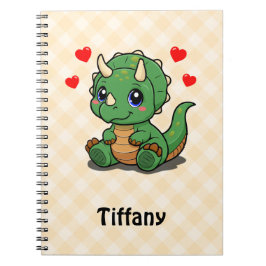 かわいい恐竜ノート - 名前を追加 ノートブック