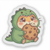 かわいい恐竜ハムスタークッキーステッカー シール (正面)