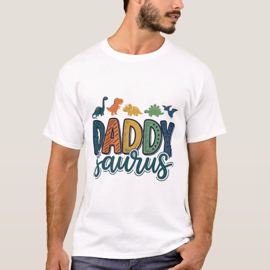 かわいい恐竜パパ デザイン_1 Tシャツ (正面)