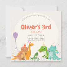 かわいい恐竜パーティー 3歳の誕生日