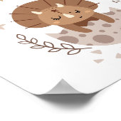 かわいい恐竜ボホベイビーシャワーの好意のサイン ポスター (角)