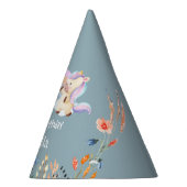 かわいい恐竜ユニコーン虹の花の誕生日の子供 パーティーハット (右)