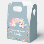 かわいい恐竜ユニコーン虹の花の誕生日の子供 フェイバーボックス (オープン)