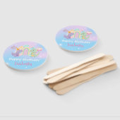 かわいい恐竜ユニコーン虹バルーン誕生日kid ハンドファン (組立なし)