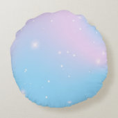 かわいい恐竜ユニコーン虹バルーン誕生日kid ラウンドクッション (裏面)