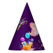 かわいい恐竜ユニコーン虹バロンの誕生日の子供 パーティーハット (左)