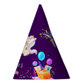 かわいい恐竜ユニコーン虹バロンの誕生日の子供 パーティーハット (右)