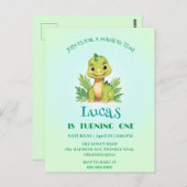 かわいい恐竜ワイルドジャングル動物園誕生日パーティーの少年たち ポストカード (正面/裏面)