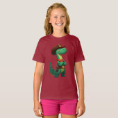 かわいい恐竜保安官/カウボーイ Tシャツ (正面フル)