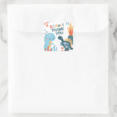 かわいい恐竜子供の誕生日パーティーありがとう スクエアシール (バッグ)