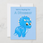 かわいい恐竜男の赤ちゃん妊娠の発表 案内状 (正面)