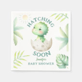 かわいい恐竜男女兼用の赤ちゃんシャワー スタンダードカクテルナプキン (正面)