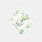 かわいい恐竜男女兼用の赤ちゃんシャワー スタンダードカクテルナプキン (角)