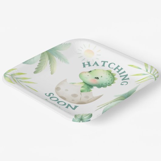 かわいい恐竜男女兼用の赤ちゃんシャワー ペーパープレート (傾斜あり)