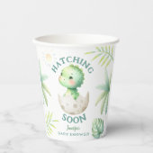 かわいい恐竜男女兼用の赤ちゃんシャワー 紙コップ (正面)