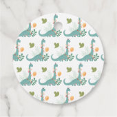 かわいい恐竜誕生日ありがとうメッセージカード フェイバータグ (裏面)