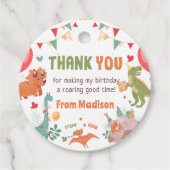 かわいい恐竜誕生日ありがとうメッセージカード フェイバータグ (正面)