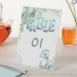 かわいい恐竜1st誕生日テーブル番号記号 台座サイン