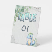 かわいい恐竜1st誕生日テーブル番号記号 台座サイン (正面)