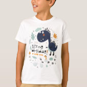 かわいい恐竜 お誕生日おめでとう キッズ Tシャツ (正面)