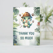 かわいい恐竜 クールな恐竜 赤ちゃん男の子 シャワー サンキューカード (スタンド正面)