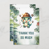 かわいい恐竜 クールな恐竜 赤ちゃん男の子 シャワー サンキューカード (正面/裏面)