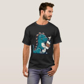 かわいい恐竜 コーヒー好き Tシャツ (正面フル)