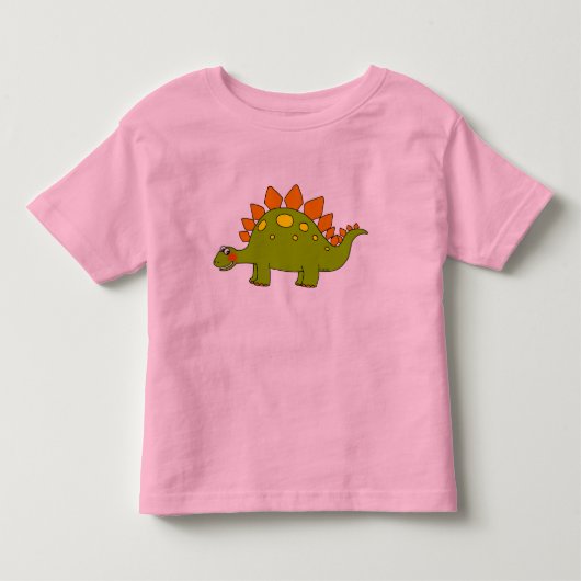 かわいい恐竜-ステゴサウルス トドラーTシャツ (正面)