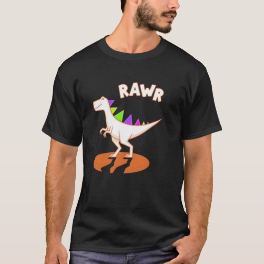 かわいい恐竜 ダイノ 恐竜の鳴き声 面白い子供 恐竜 車 Tシャツ (正面)