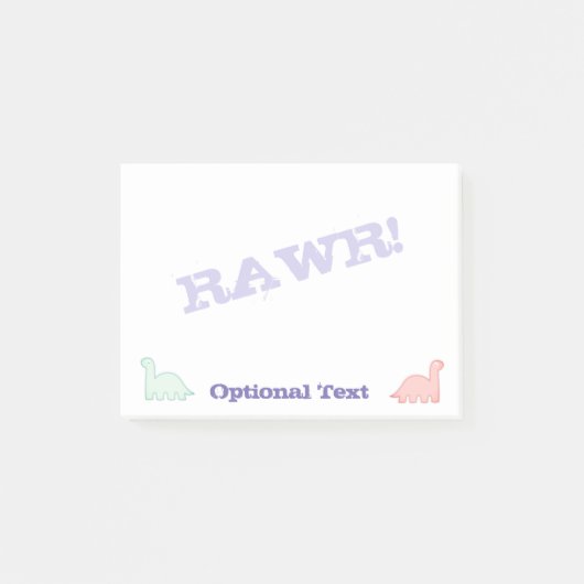 かわいい恐竜 パステル カラフル ポストイット (正面)