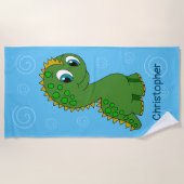 かわいい恐竜 ビーチタオル (正面)