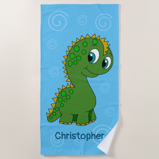 かわいい恐竜 ビーチタオル (正面)
