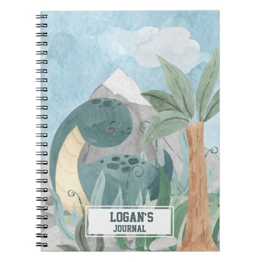 かわいい恐竜 ブロントサウルス ノートブック (正面)