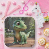 かわいい恐竜 ペーパープレート (パーティー)