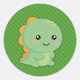 かわいい恐竜 ラウンドシール