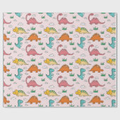かわいい恐竜 ラッピングペーパー (フラット)