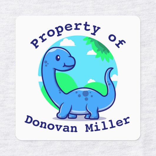 かわいい恐竜 ラベル (デザイン2)