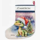 かわいい恐竜 ラージクリスマスストッキング (裏面)