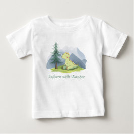 かわいい恐竜「ワンダーを探検しよう」トドラー ベビーTシャツ