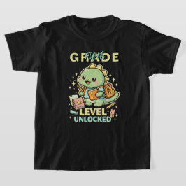 かわいい恐竜 五年生 レベルアンロック 5年生 キッズ Tシャツ