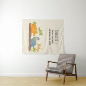 かわいい恐竜 先史時代の野生生物 ベビーシャワー タペストリー (インサイチュ(横))