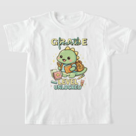 かわいい恐竜 四年生 レベルアンロック 4年生 キッズ Tシャツ