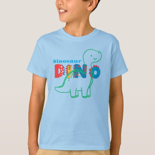 かわいい恐竜  子供用カスタマイズ Tシャツ (正面)