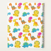 かわいい恐竜、恐竜のパターン、あなたの名前 プランナー手帳 (裏面)