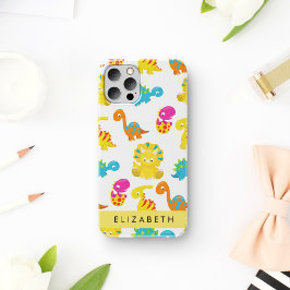 かわいい恐竜, 恐竜の模様, お名前入り iPhone 16ケース